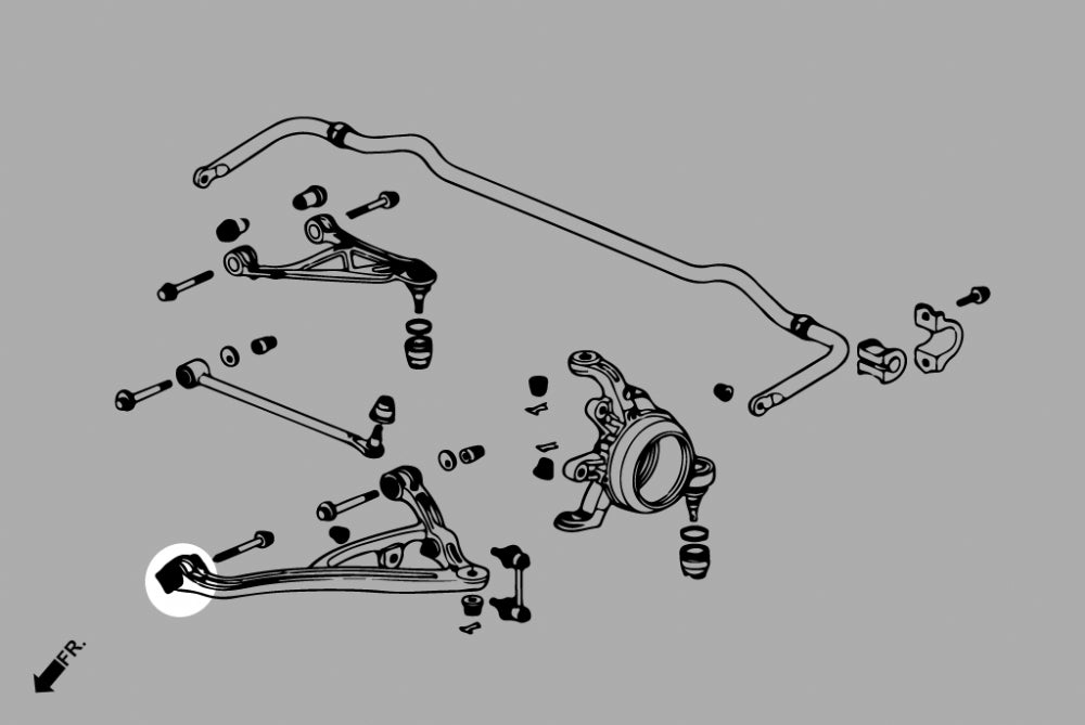 Hardrace Rear Lower Arm Bushings (Front Side) for S2000 AP1 AP2