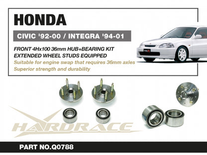 36mm Front Wheel Hub + Bearing Kit for 92-00 Civic | 94-01 Integra (exclude Type-R)