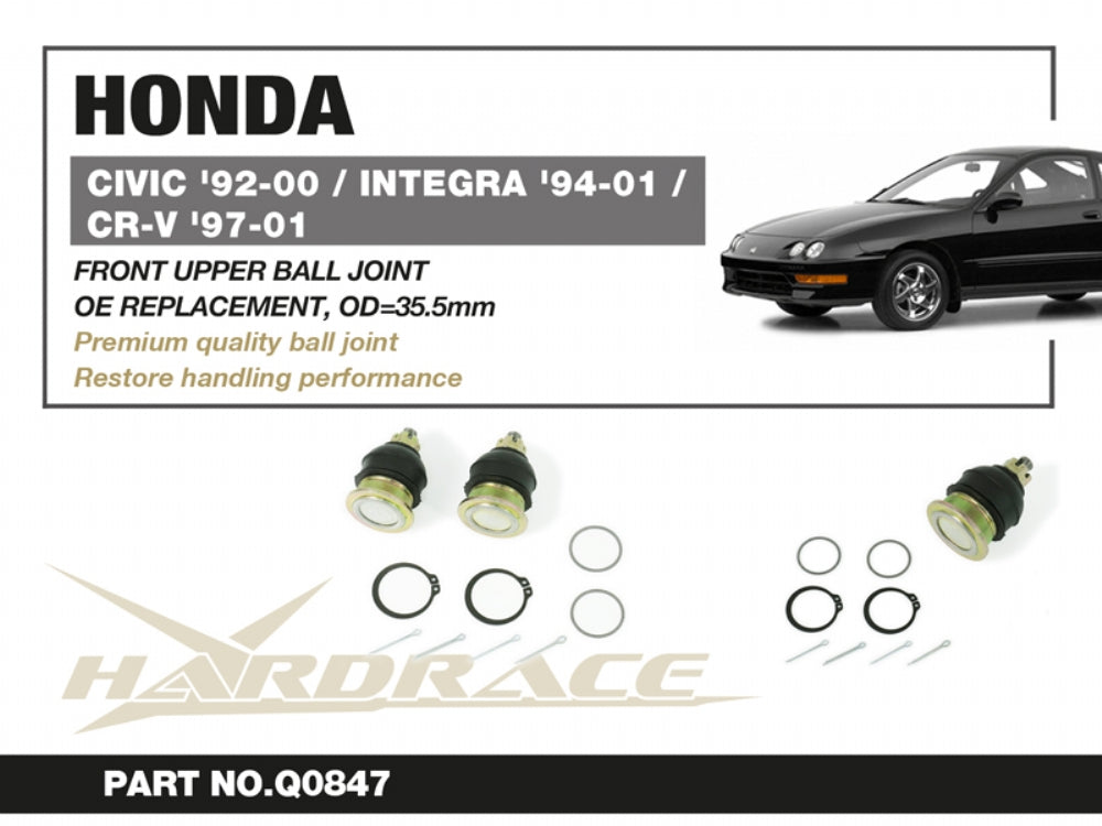 Pair Front Upper Ball Joints For Acura TL TSX Honda Accord Civic CR-V – Direct Fit Suspension Replacement