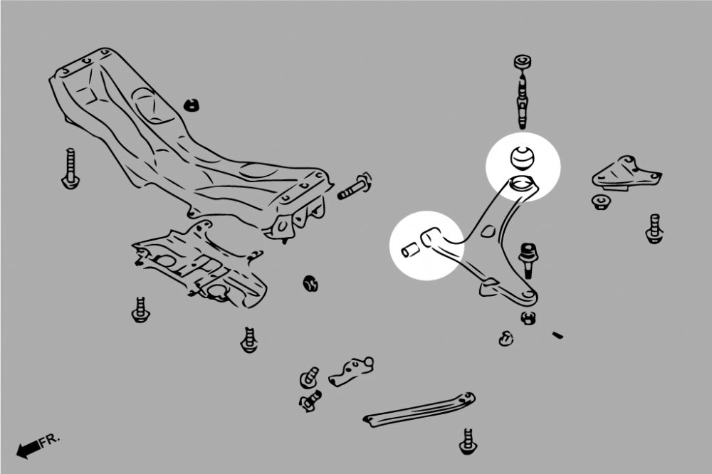 Front Lower Arm Bushings Street Version (Harden Rubber Bushings) for Toyota 86/BRZ '12- Subaru Impreza '07-/ WRX '07-14/STI '07-11/ XV '12-18/Levorg '15-/ Legacy/Outback '03-09/ Forester '08-18/
