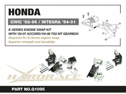 K-Series TSX Accord Engine Swap Kit for 92-95 Civic and 94-01 Integra Chassis