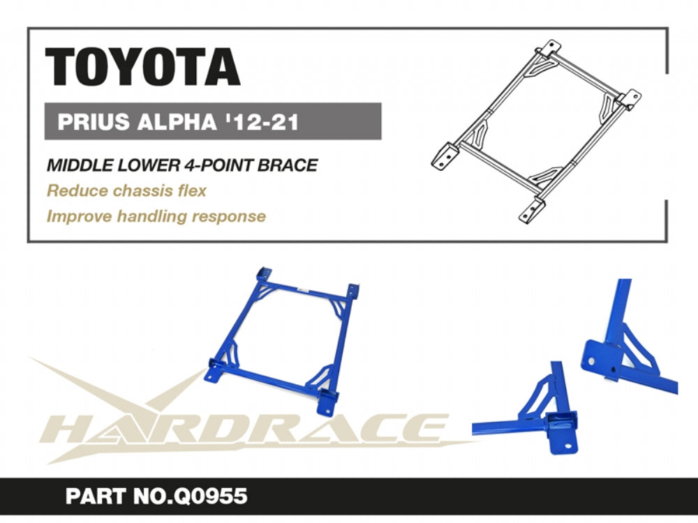 Hardrace Middle Lower 4-Point Brace for Toyota Prius Alpha ZVW40