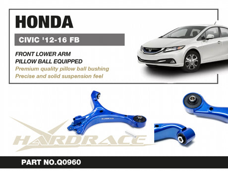 Front Lower Arms with Pillow Ball Bushing (2 pcs set) for Honda Civic 9th Gen.