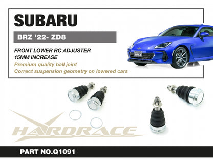 Hardrace SUBARU BRZ '22- Front Lower Roll Center Adjusters- 2pcs/set 15mm increase