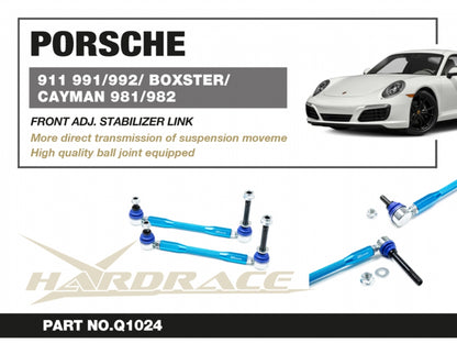Hardrace Porsche 991/992/981/982 - Front Adjustable Stabilizer Links 2pcs/set