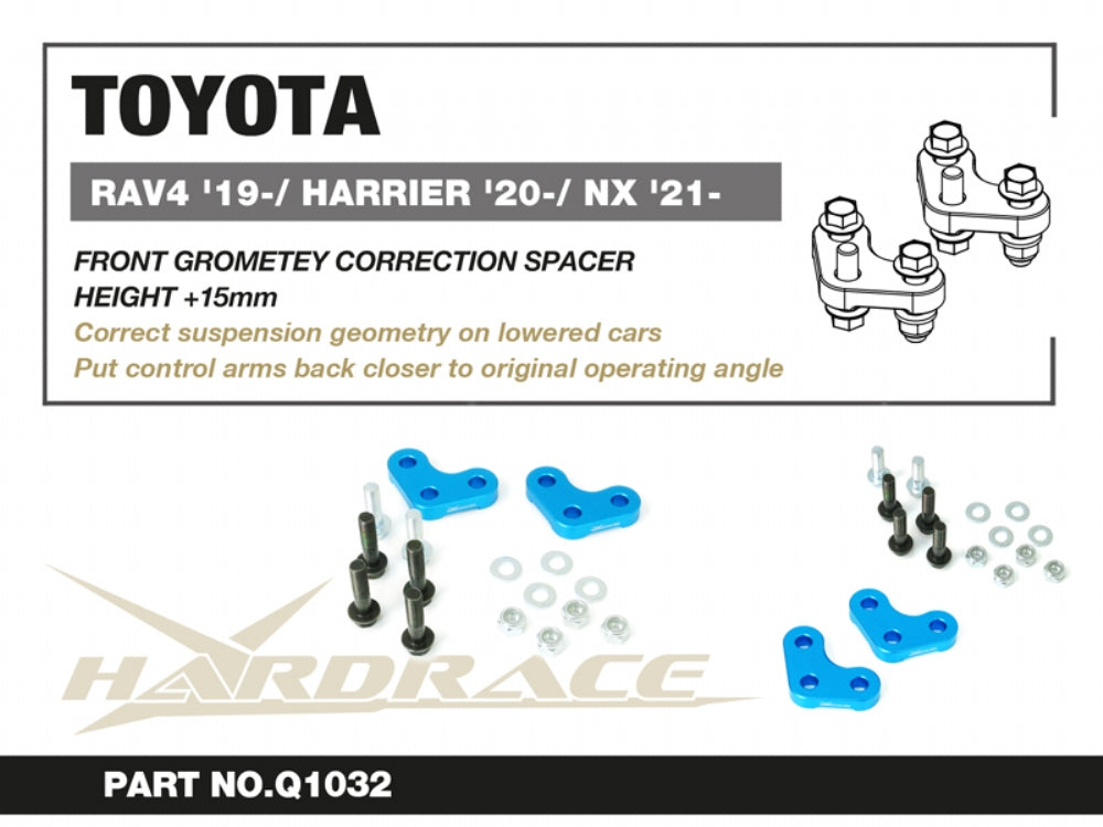 Hardrace TOYOTA RAV4 '19-/HARRIER '20-/LEXUS NX '21- Front Geometry Correction Spacers - 2pcs/set 15mm correction.