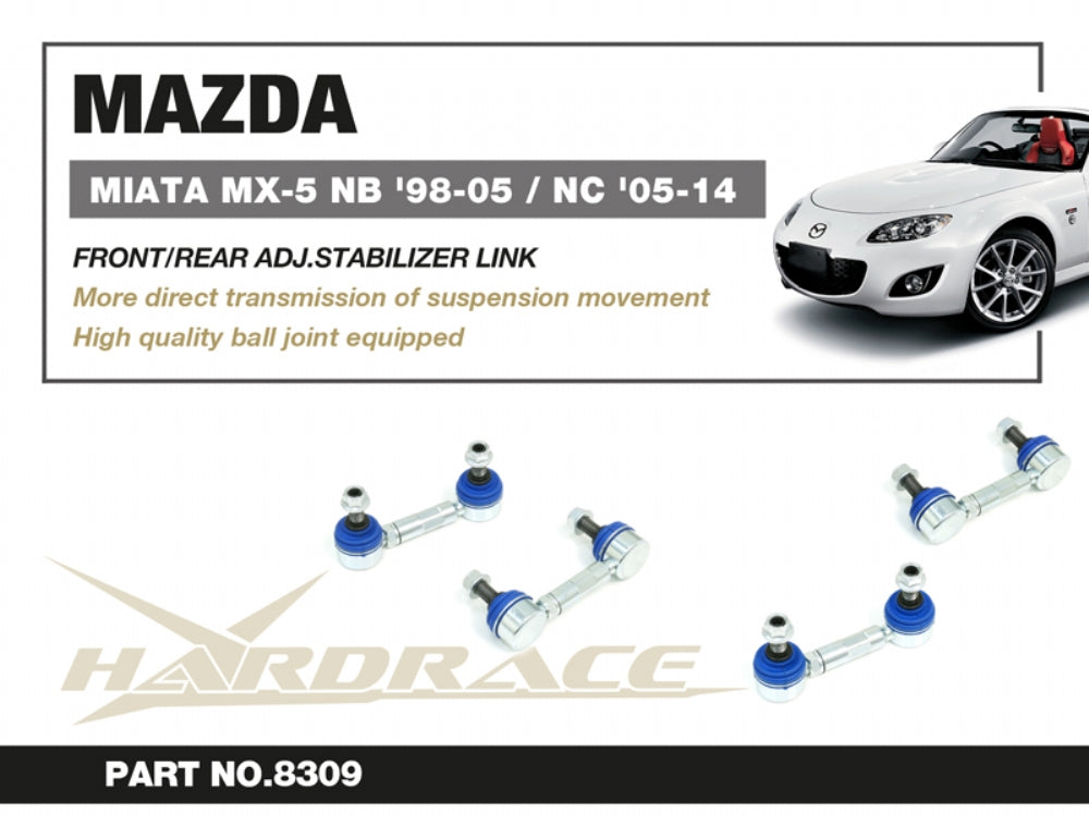 Hardrace Mazda Miata NB '98-05 (Front or Rear Side) / NC '05-14 (Front Only) Adjustable Sway Bar End Links